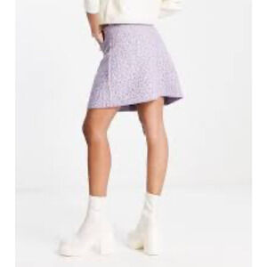 Paris Atelier & Other Stories Tweed Wool Lavender Mini Skirt Medium Sparkle Twee